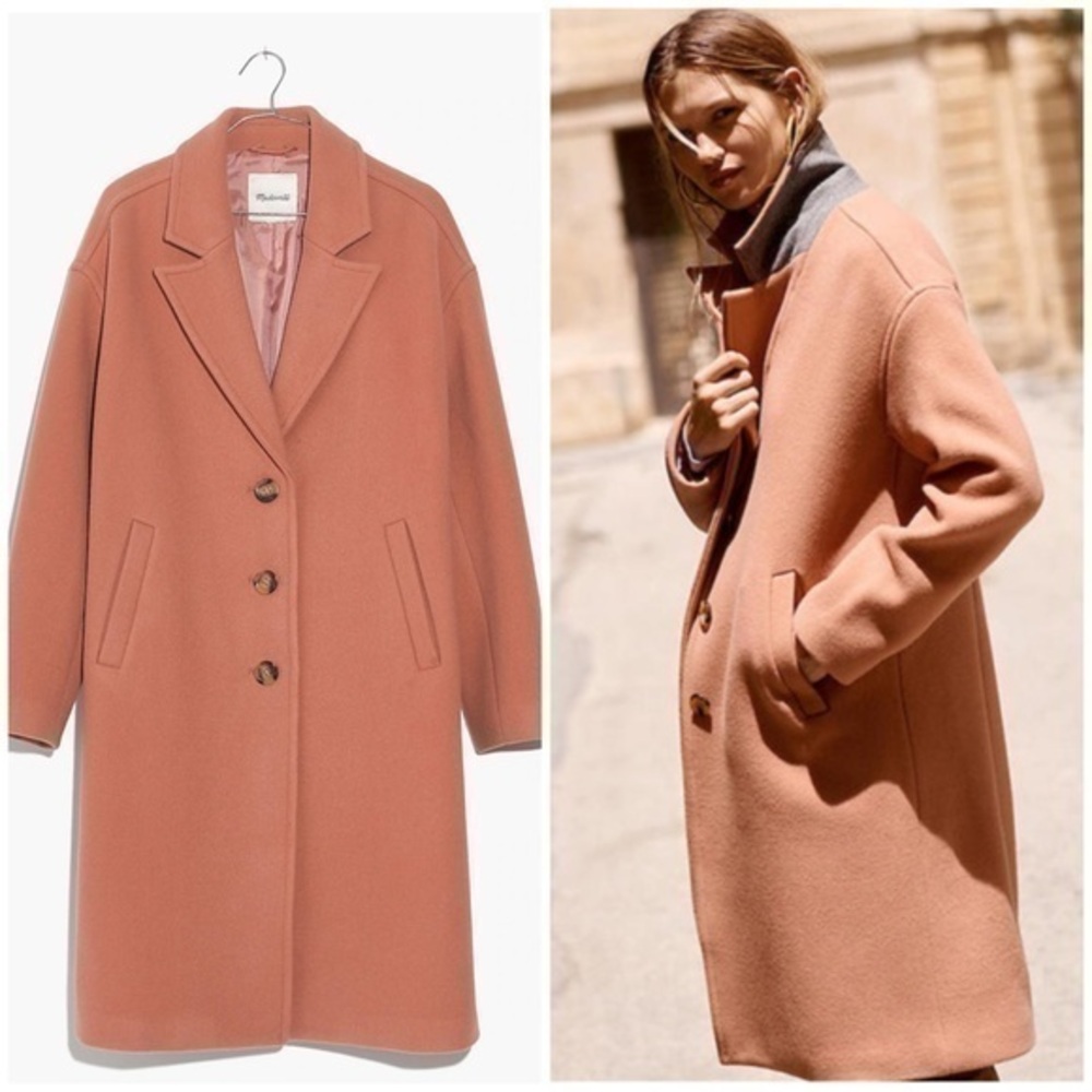 Madewell Bergen Cocoon antique coral coat